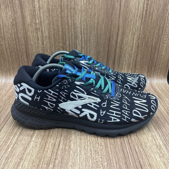 Brooks Adrenaline GTS 20 Run Happy Black Running Shoes 1103071D090 Men Sz 11.5 D - Picture 1 of 9